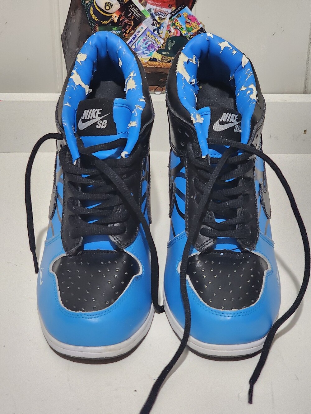 Nike SB Custom High Heel Stiletto Blue Black Rose Womens 9.5 Rare - Picture 11 of 11